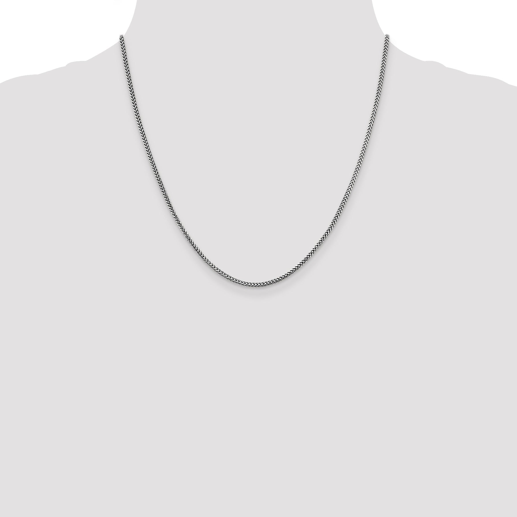 14K White Gold 20 Inch 1.5mm Franco With Lobster Clasp Chain Necklace