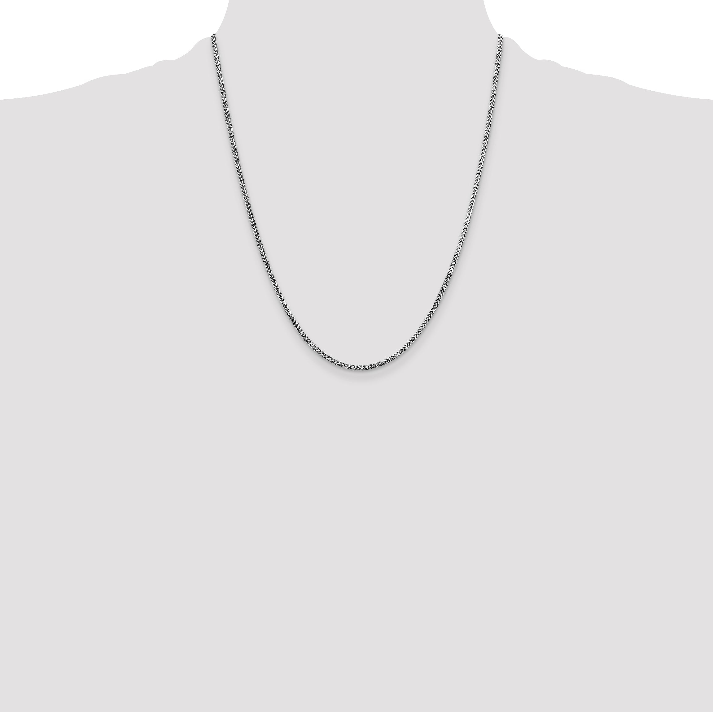 14K White Gold 22 Inch 1.5mm Franco With Lobster Clasp Chain Necklace