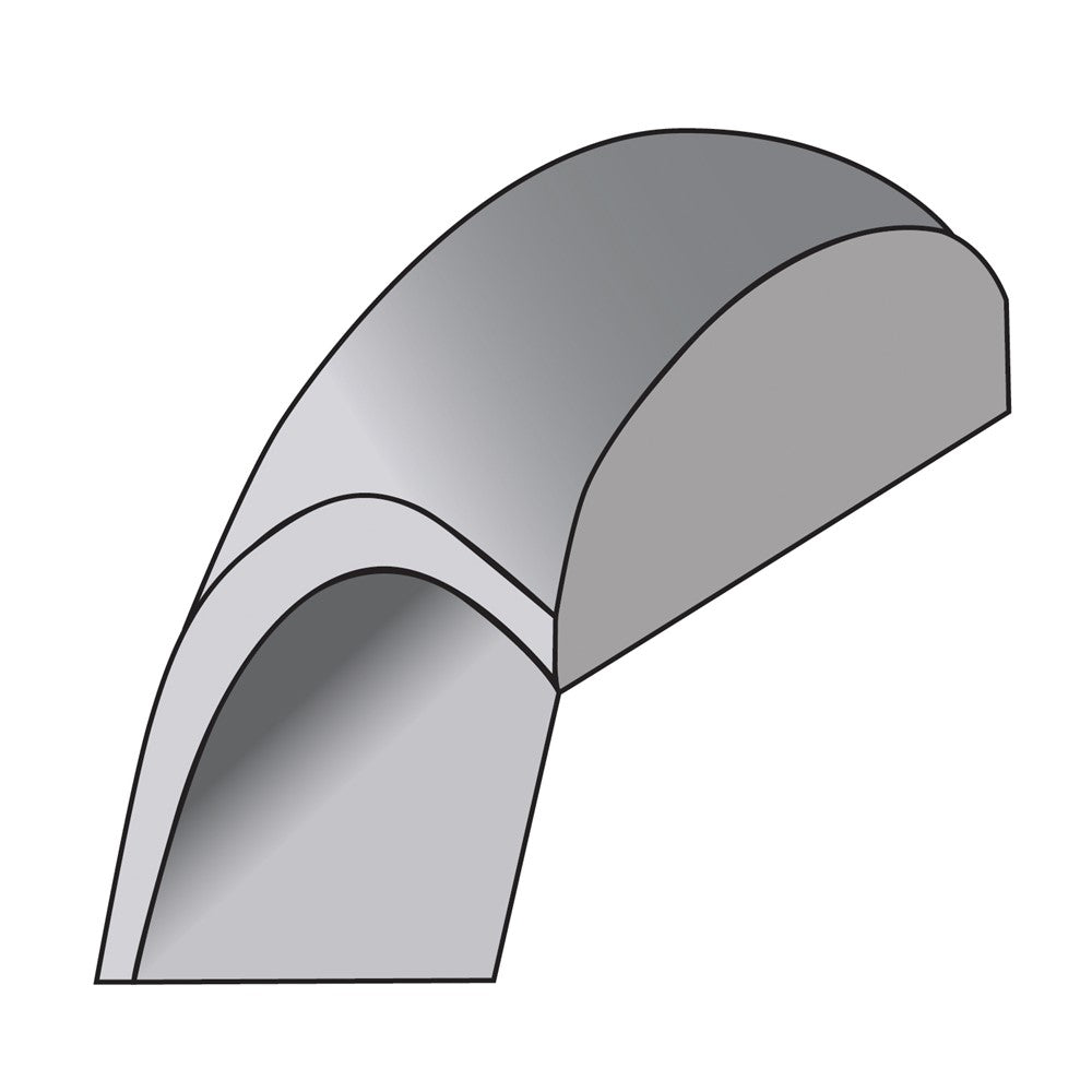 10K White Gold 10Kw 10mm Lightweight Half Round Band Size 6.5