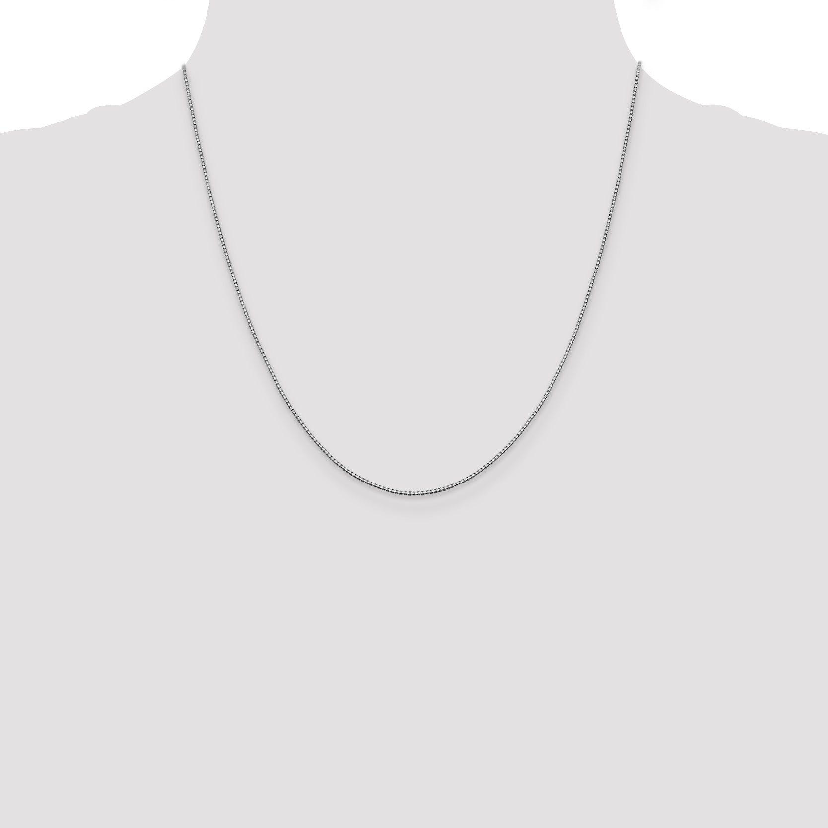 14K White Gold 20 Inch .95mm Box With Lobster Clasp Chain Necklace