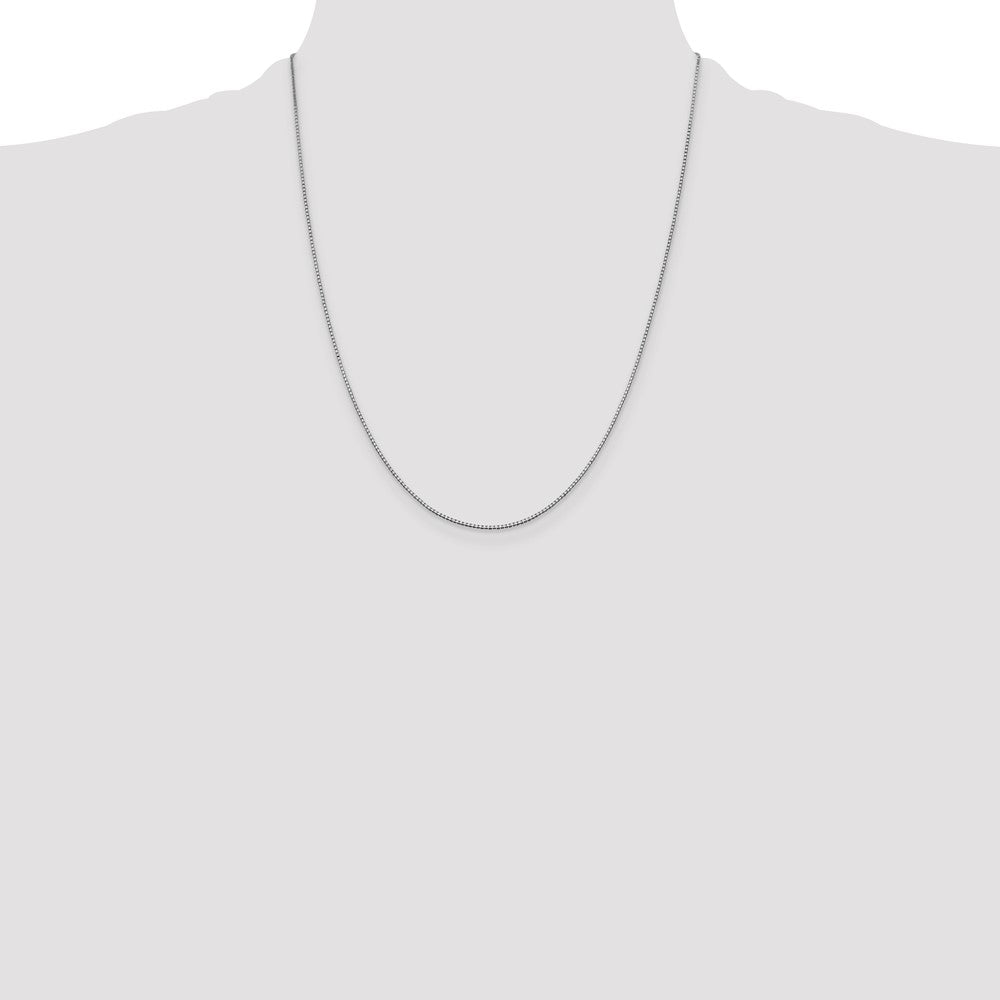 14K White Gold 22 Inch .95mm Box With Lobster Clasp Chain Necklace