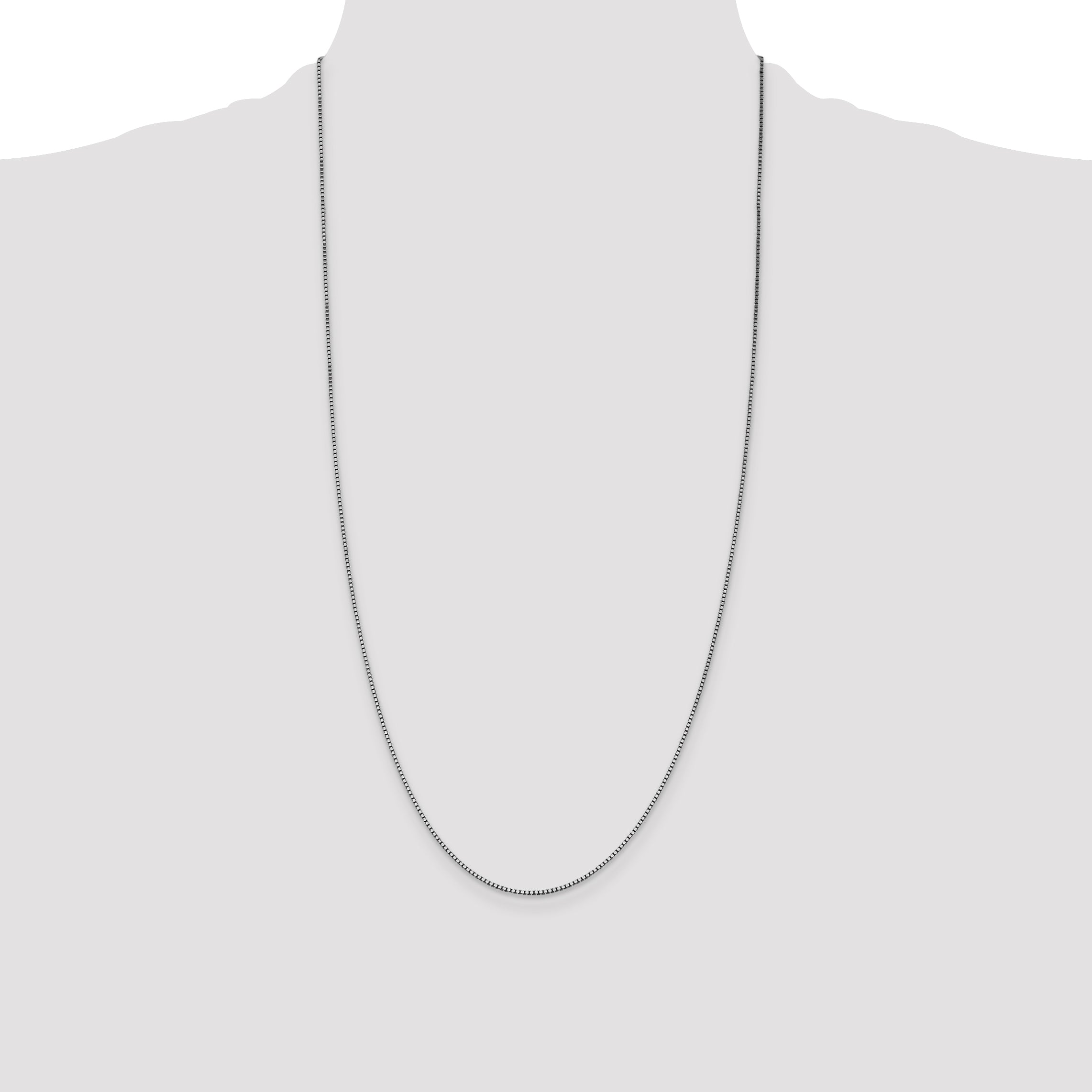 14K White Gold 28 Inch 1.05mm Box With Lobster Clasp Chain Necklace