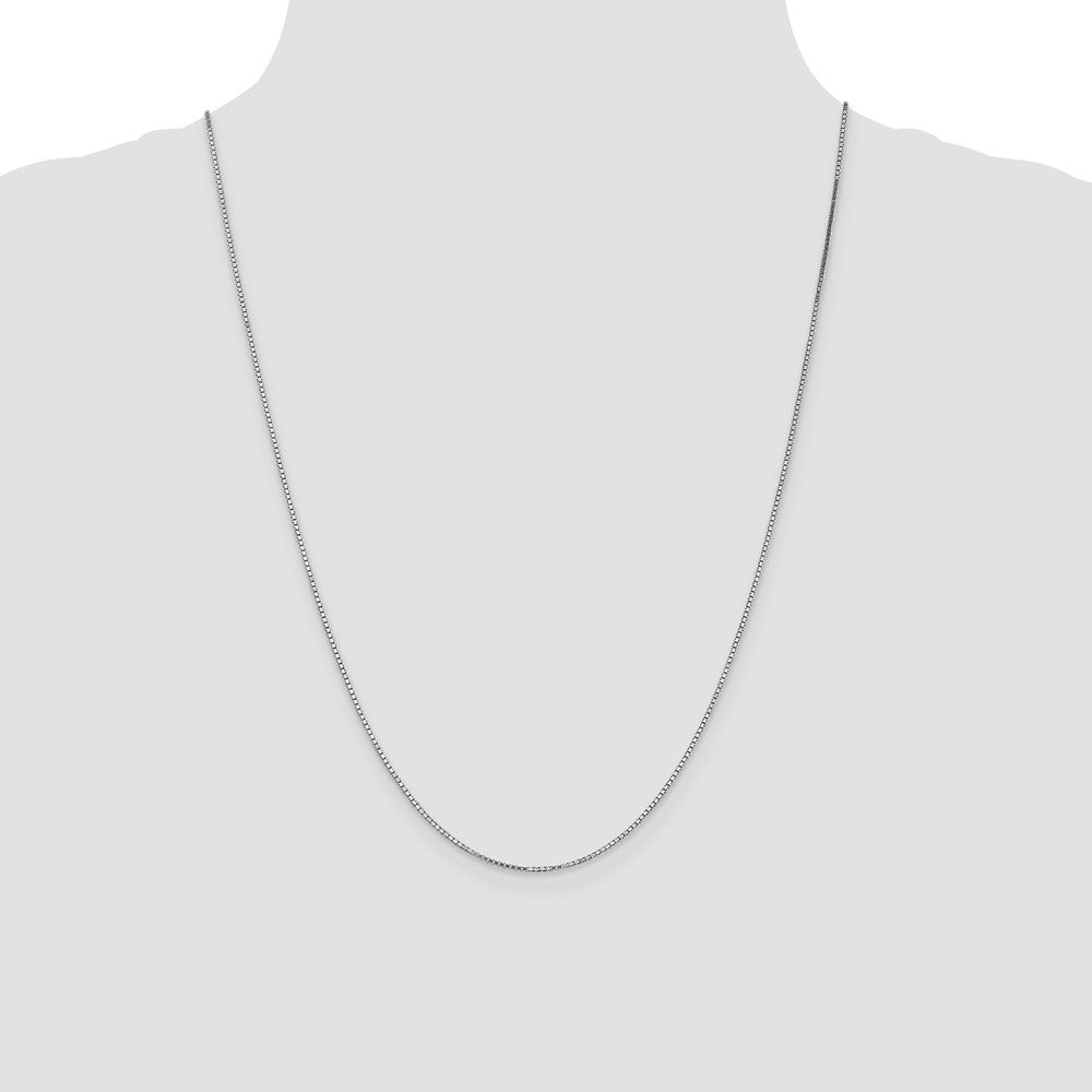 14K White Gold 24 Inch 1.1mm Box With Lobster Clasp Chain Necklace
