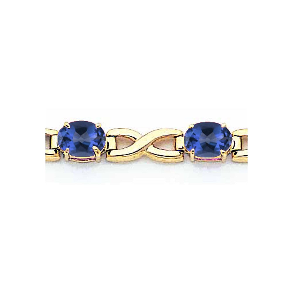 14K Yellow Gold 7X5mm Oval Sapphire Bracelet