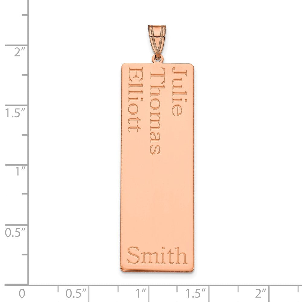14K Rose Gold 3 Name Family Pendant