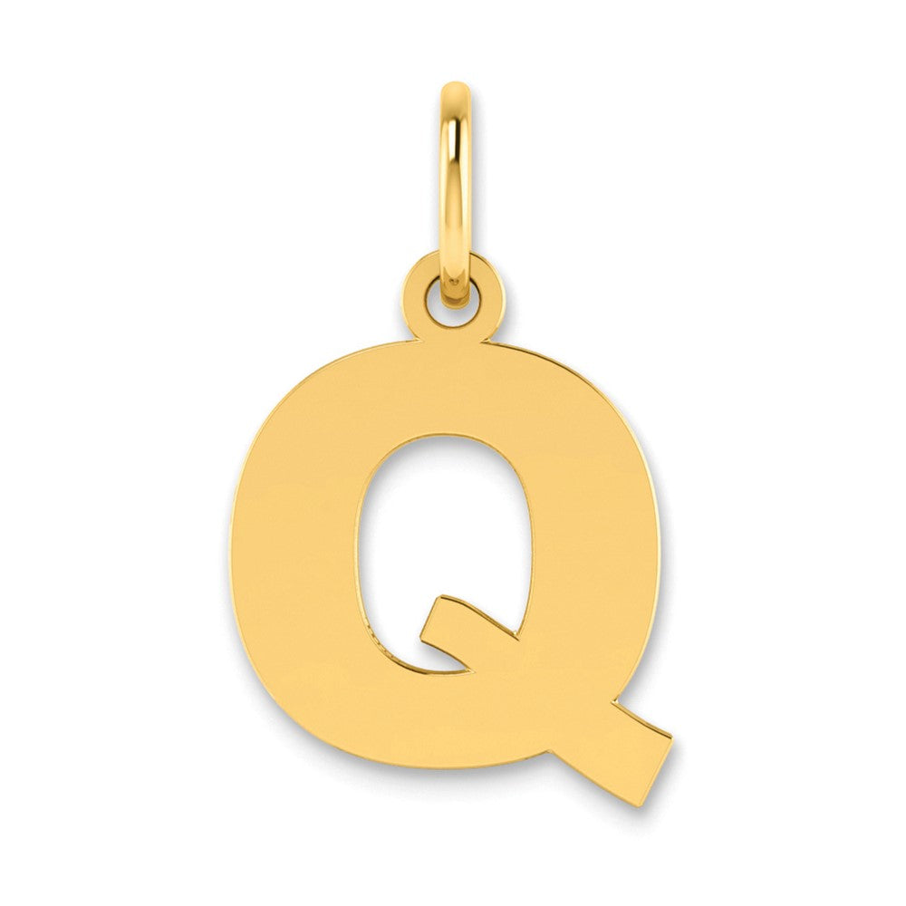 14K Yellow Gold 14Ky Letter Q Initial Pendant