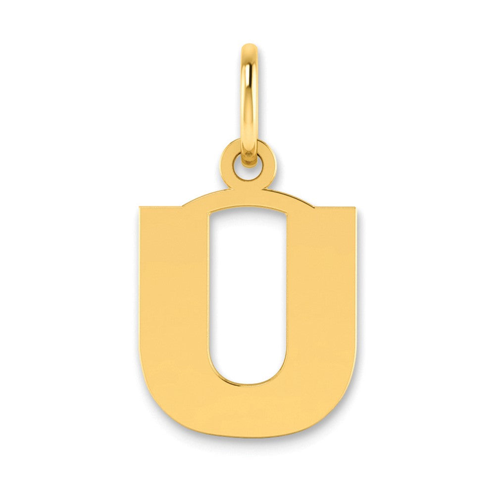 14K Yellow Gold 14Ky Letter U Initial Pendant