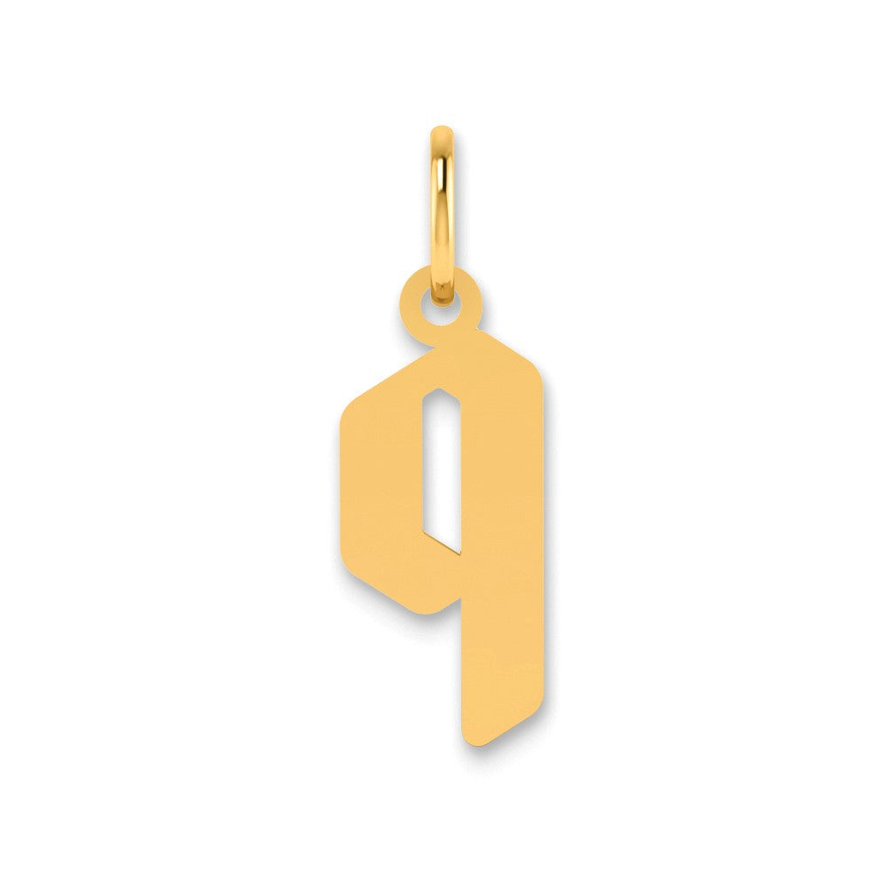 14K Yellow Gold 14Ky Lowercase Letter Q Initial Pendant