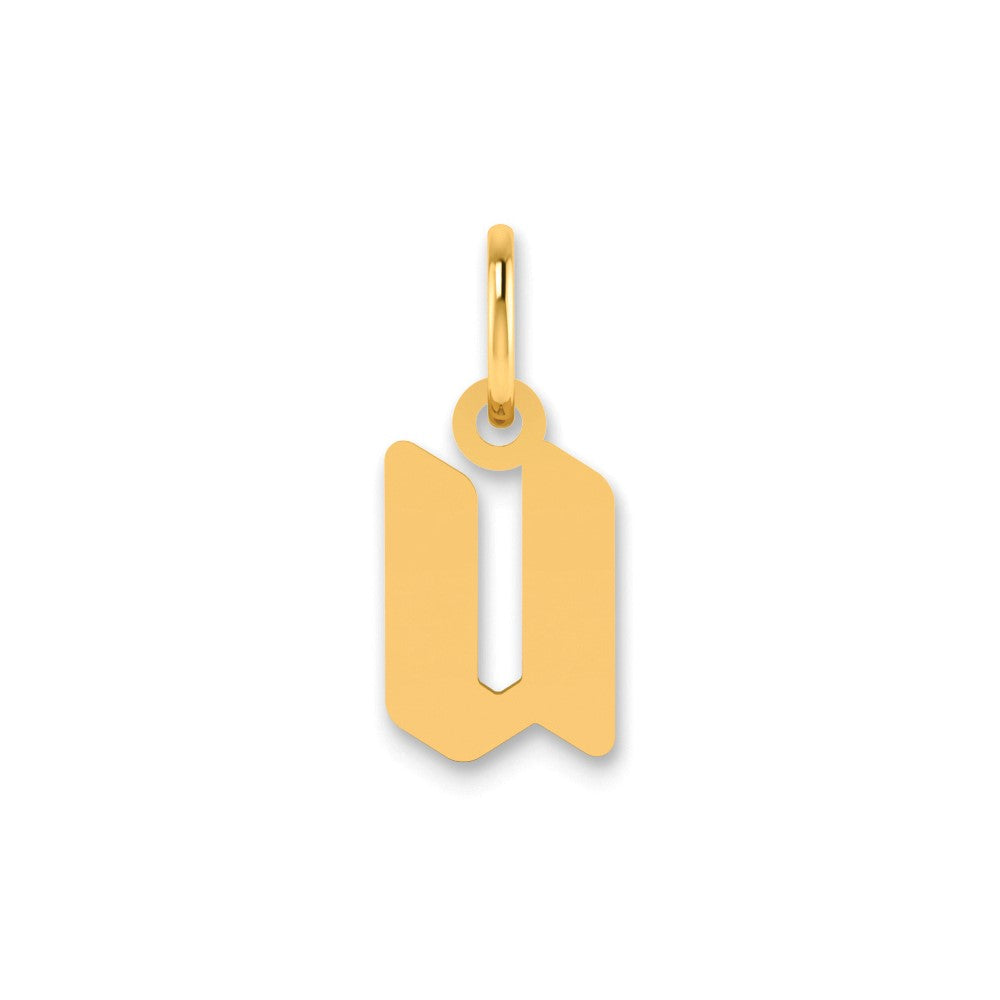 14K Yellow Gold 14Ky Lowercase Letter U Initial Pendant