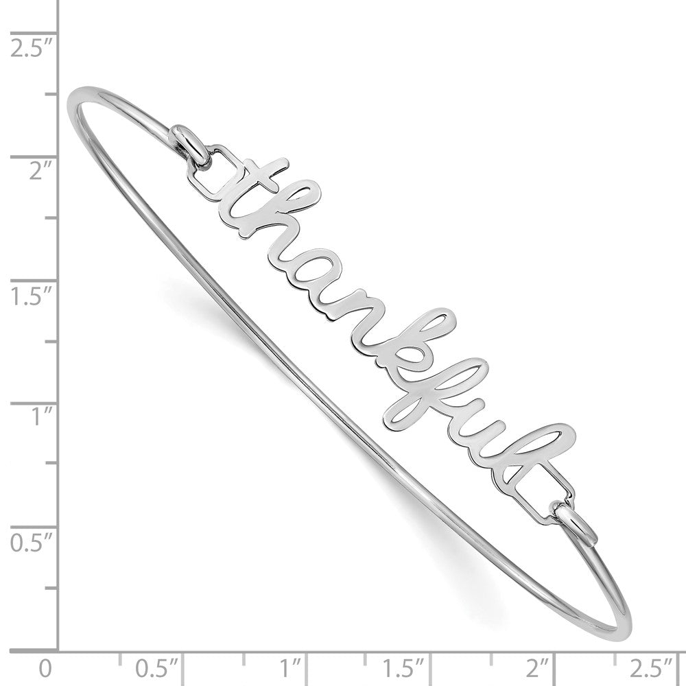 14K White Gold Name Plate On Sterling Silver Bangle