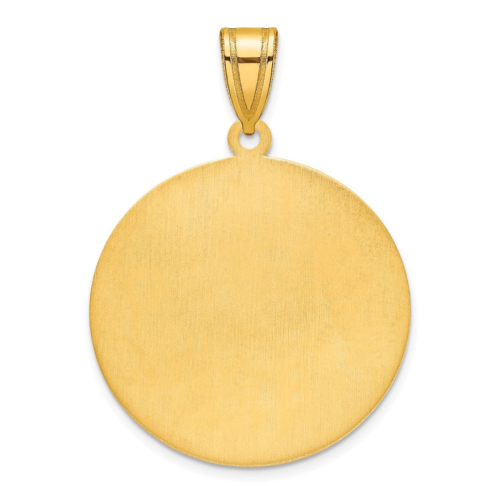 14K Yellow Gold Brushed I Love You To The Moon Pendant