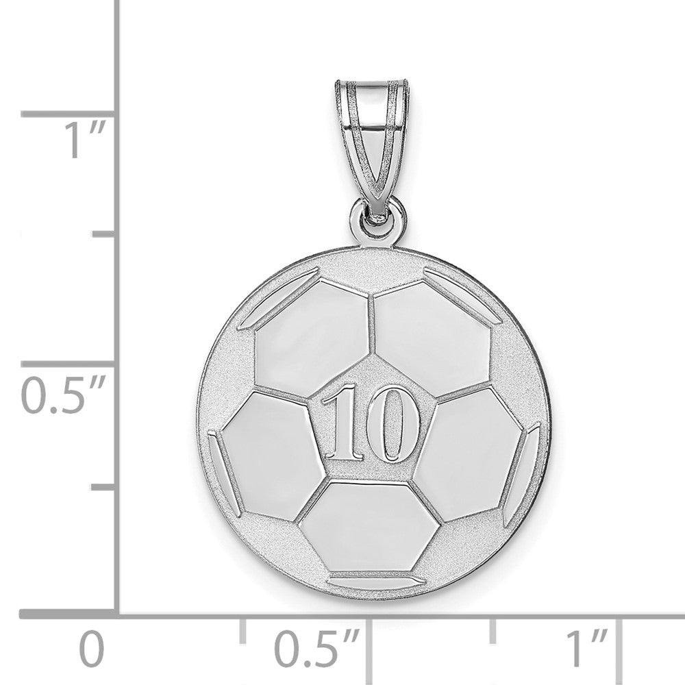 14K White Gold Personalized Soccer Pendant