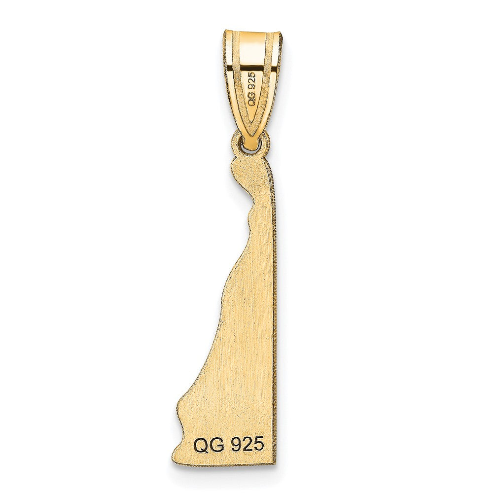 14K Yellow Gold 14Ky Delaware State Pendant