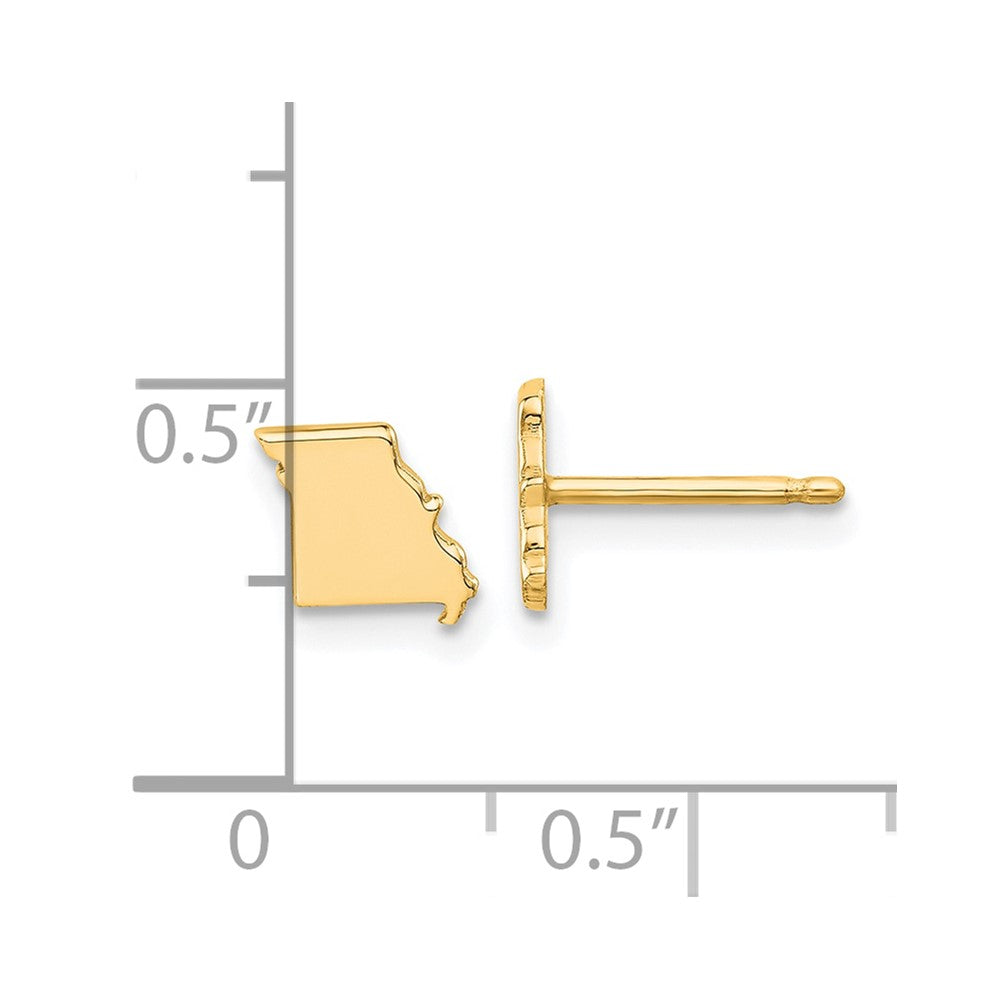 Gold Plated Sterling Silver Missouri State Earrings