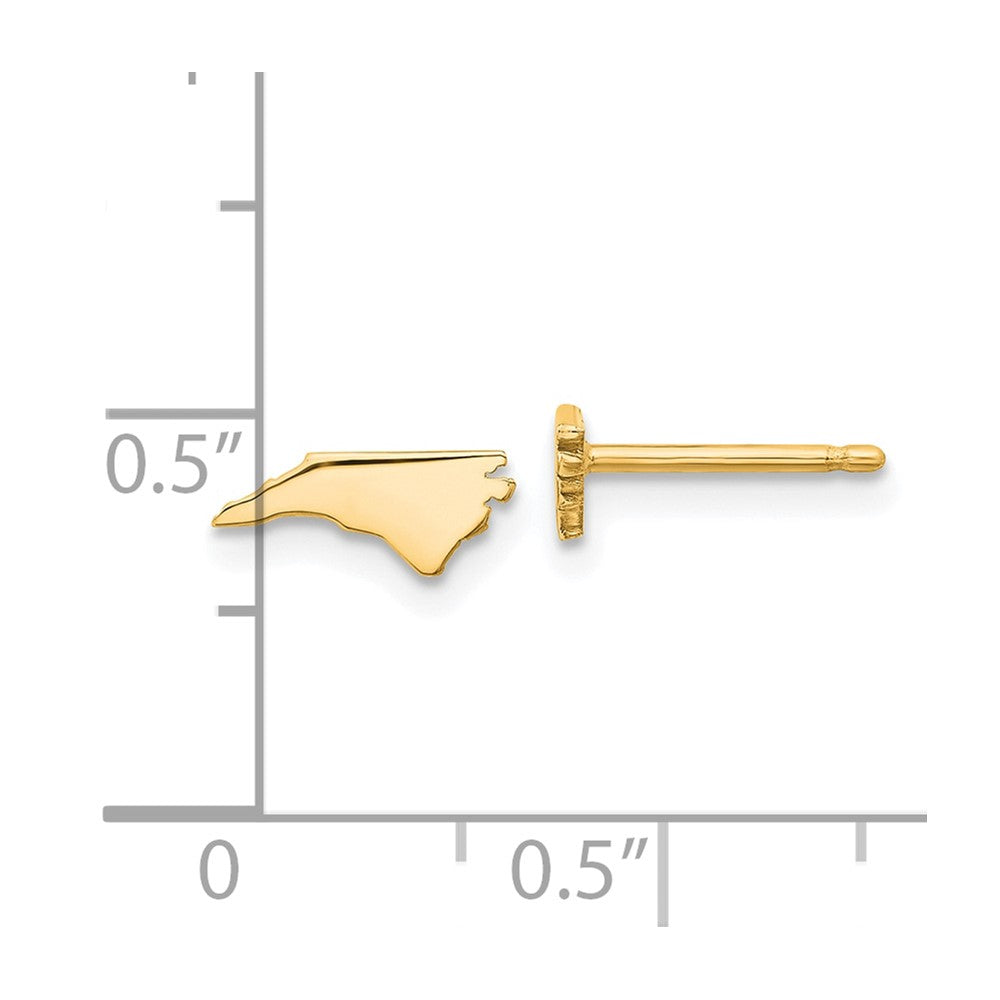 Gold Plated Sterling Silver/Gold North Carolina State Earrings