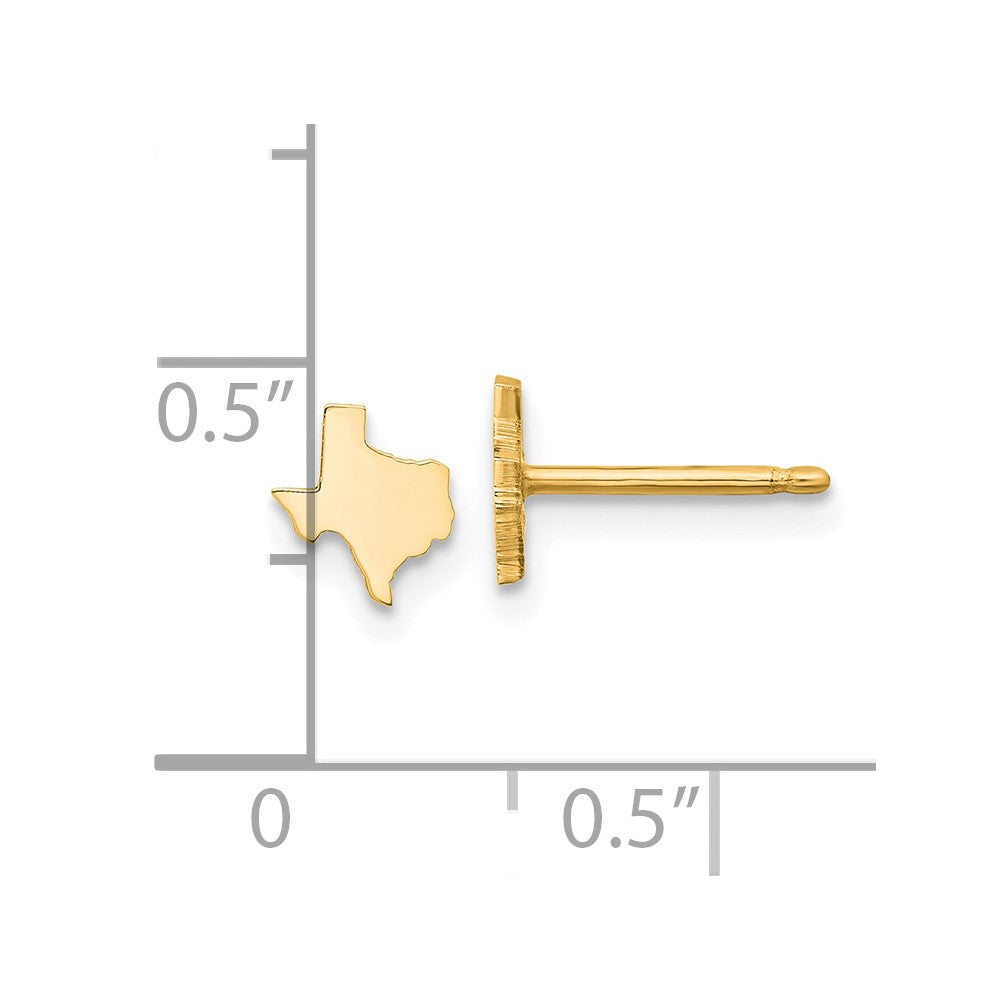 Gold Plated Sterling Silver/Gold Texas State Earrings