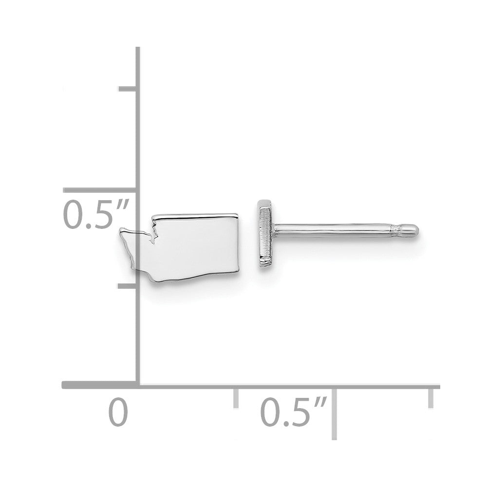 14K White Gold 14Wk Washington State Earrings