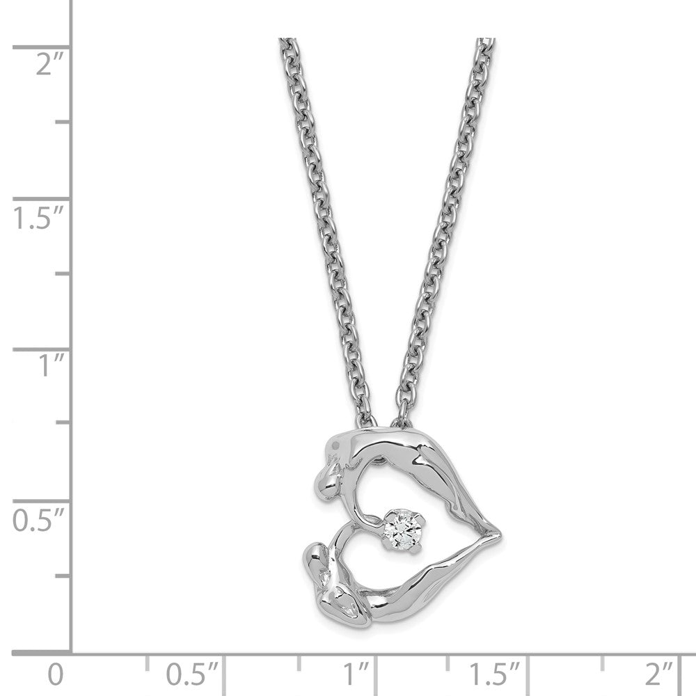 Sterling Silver Ss Small Pendant W/ Cz