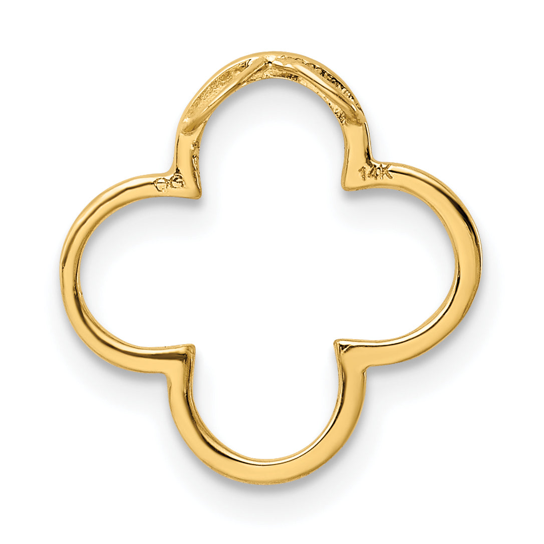 14k Yellow Gold 14k Small Quatrefoil Design Chain Slide
