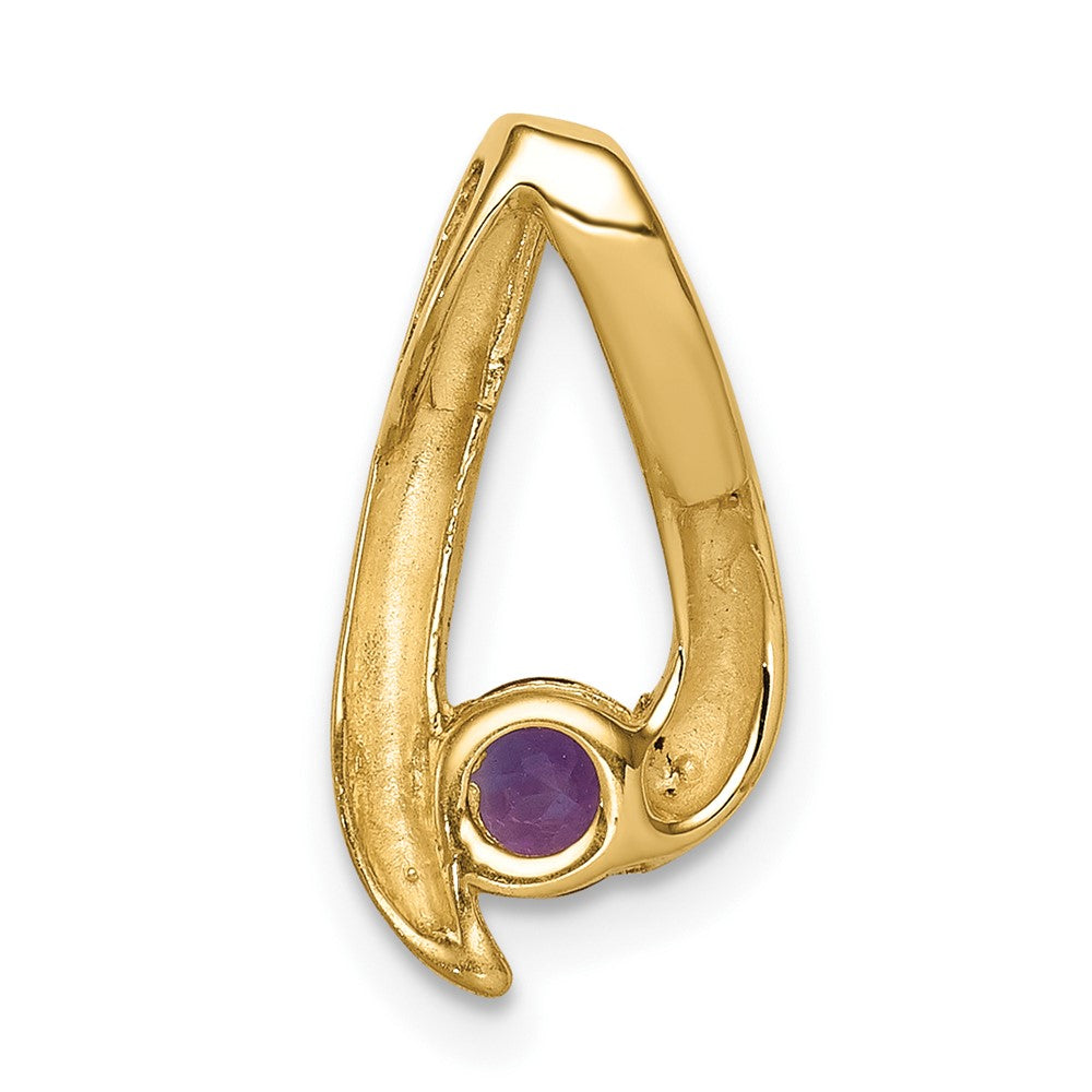 14K Yellow Gold 4mm Amethyst Pendant