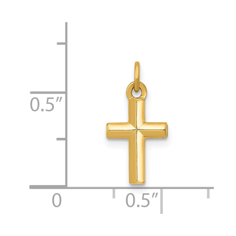 14K Yellow Gold Polished Cross Pendant