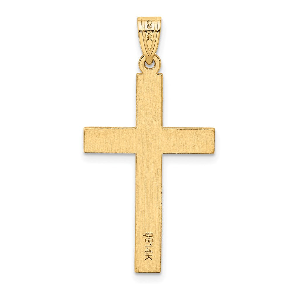 14K Yellow Gold Polished .02Ct. Diamond Cross Pendant