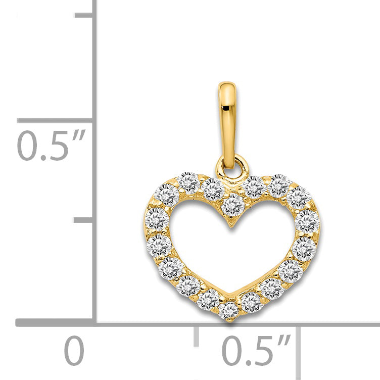 14k Yellow Gold 14k CZ Children's Heart Pendant