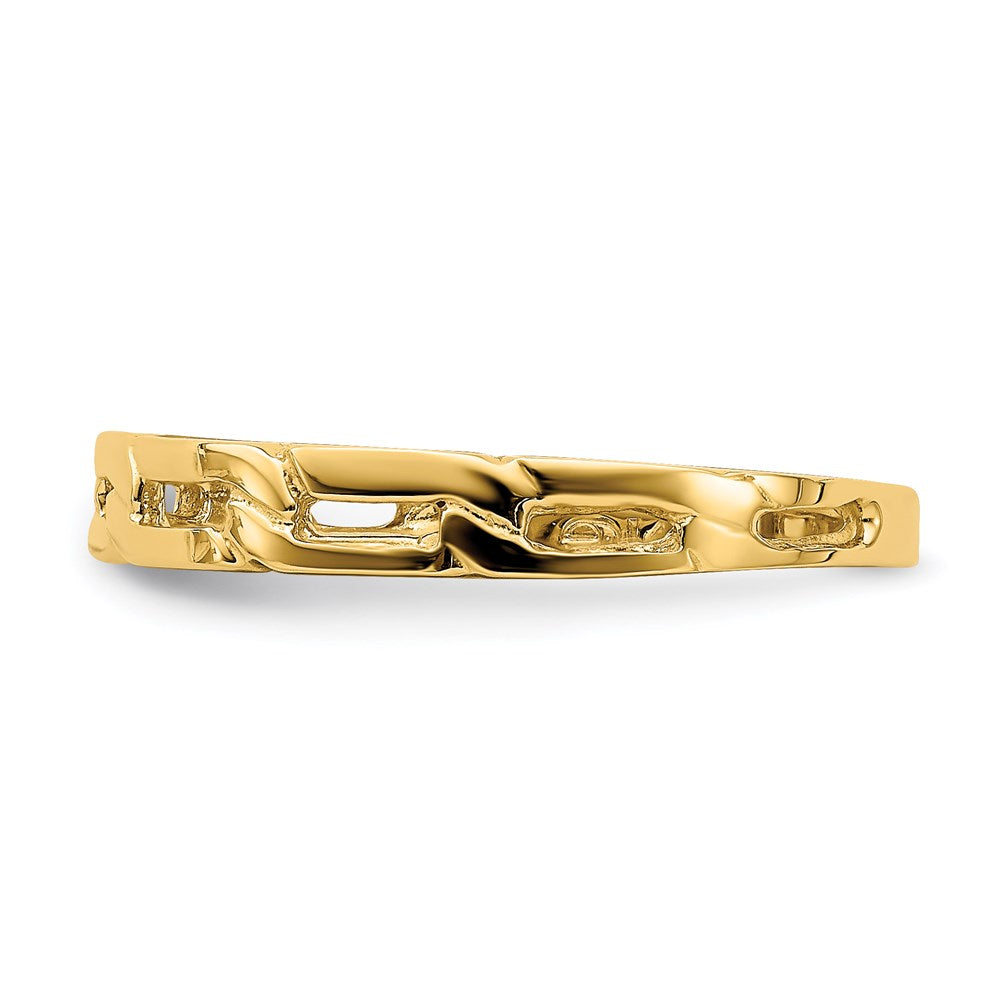 14k yellow gold five chain link band ring k4591