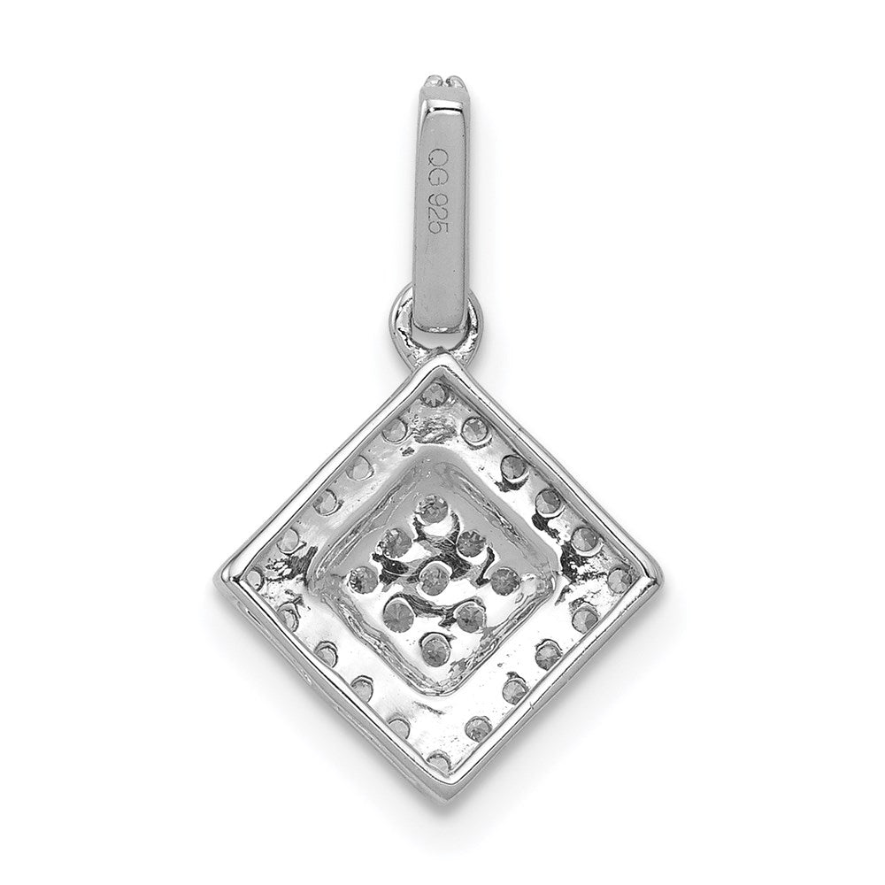 14k white gold 1 4ct real diamond cluster pendant pm4766 025 wa