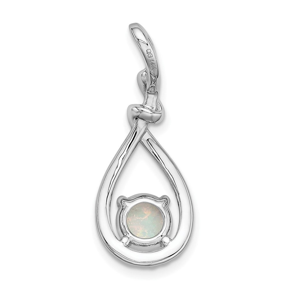 14k white gold opal teardrop real diamond pendant pm6838 op 009 wa