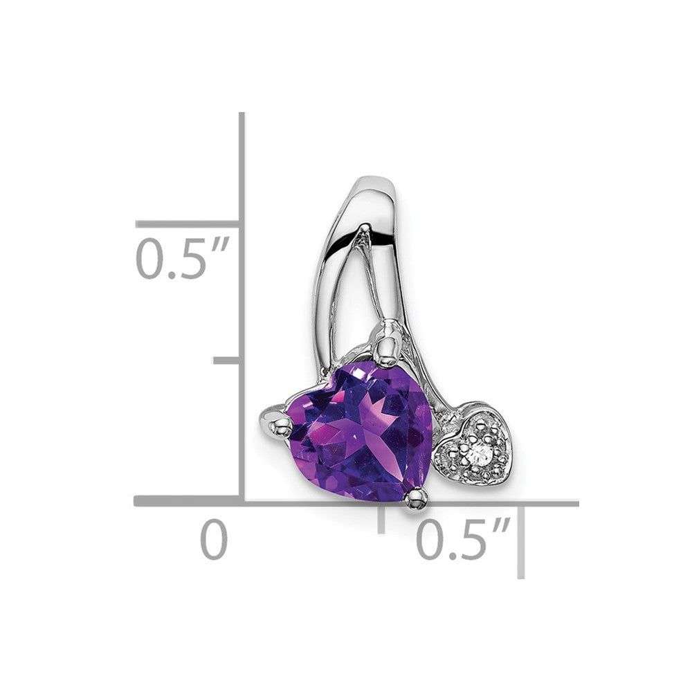 14k white gold amethyst and real diamond heart pendant pm7010 am 001 wa