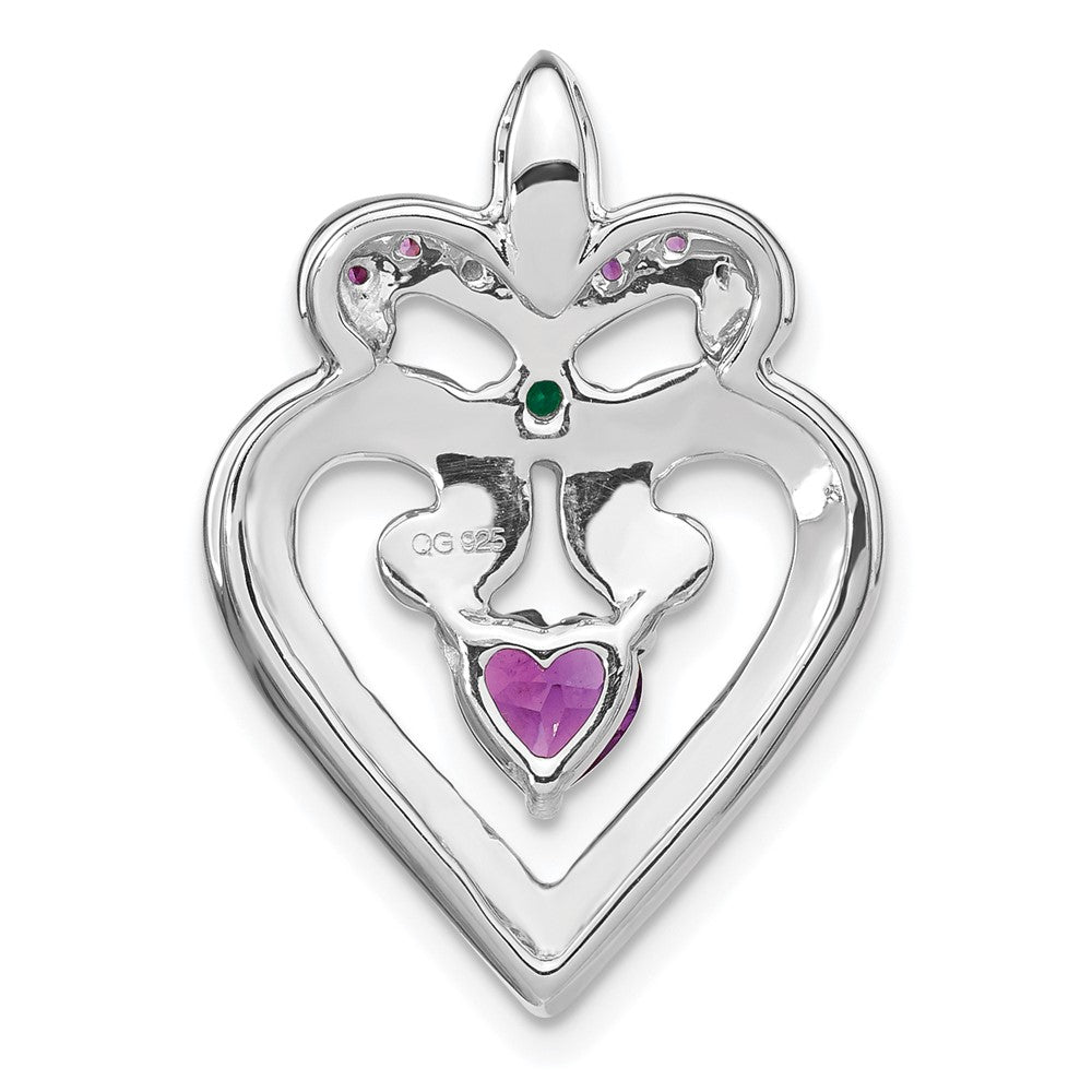 sterling silver amethyst cr emerald pendant pm7026 am cem ss