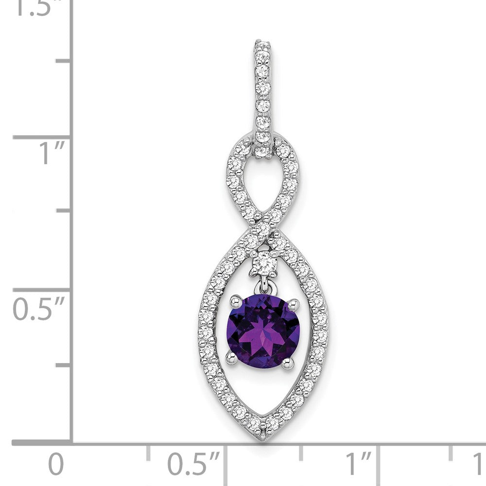 14k white gold amethyst and real diamond pendant pm7111 am 039 wa