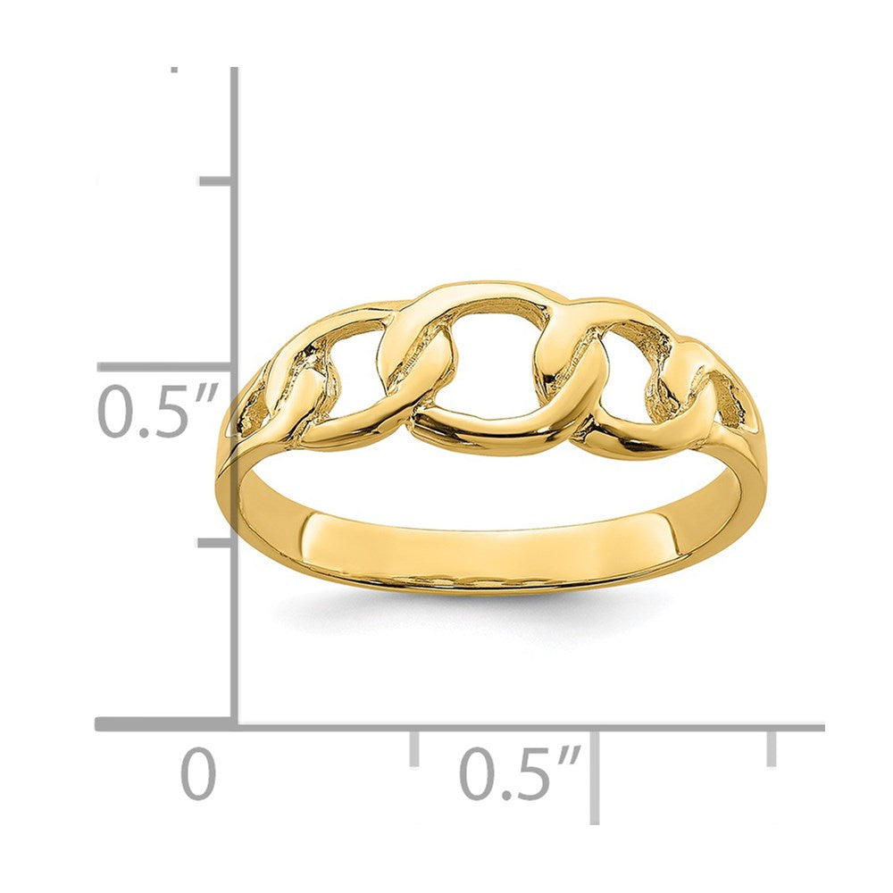 14k yellow gold polished chain link ring r763