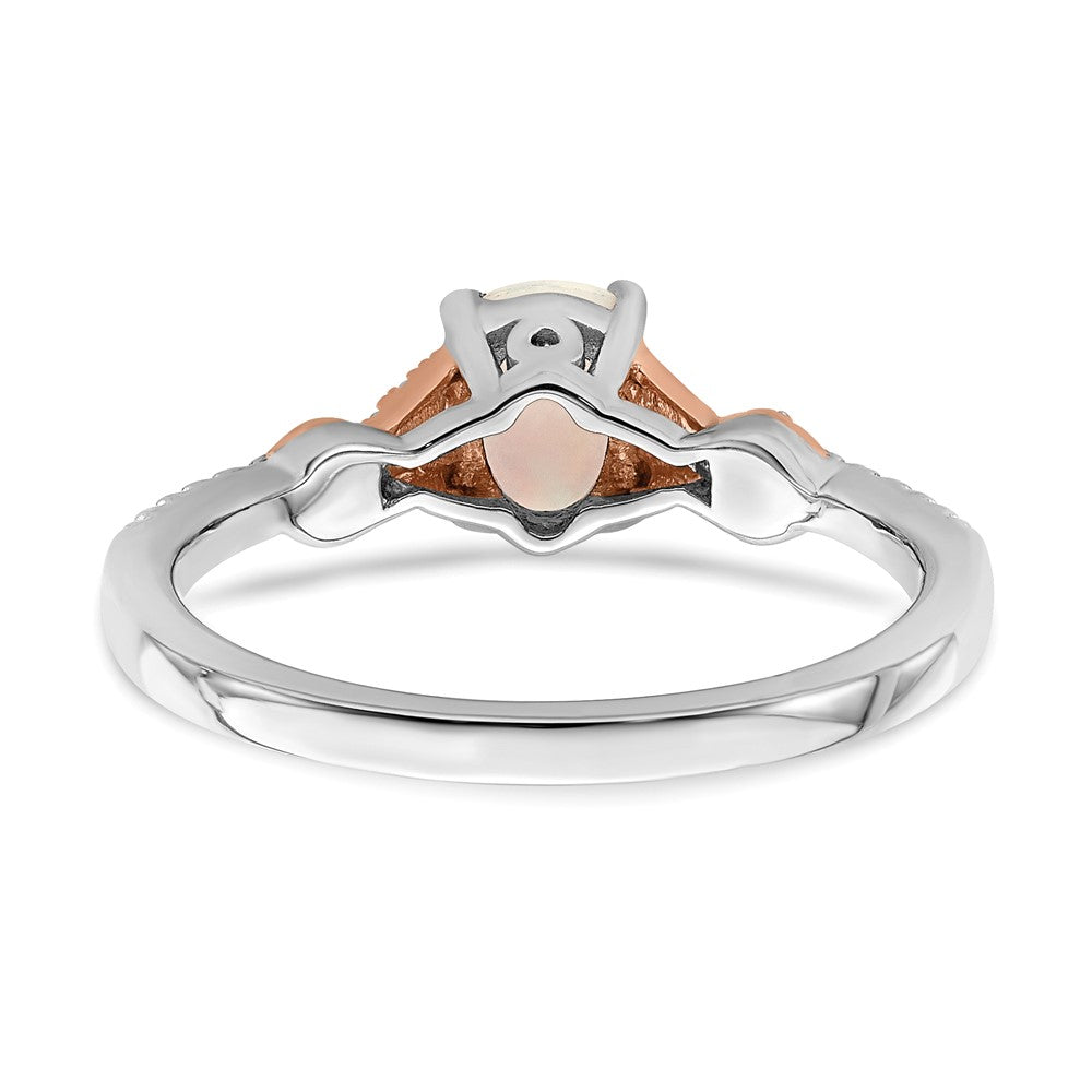 14k two tone gold polished oval opal real diamond ring rm8423 op 075 wra