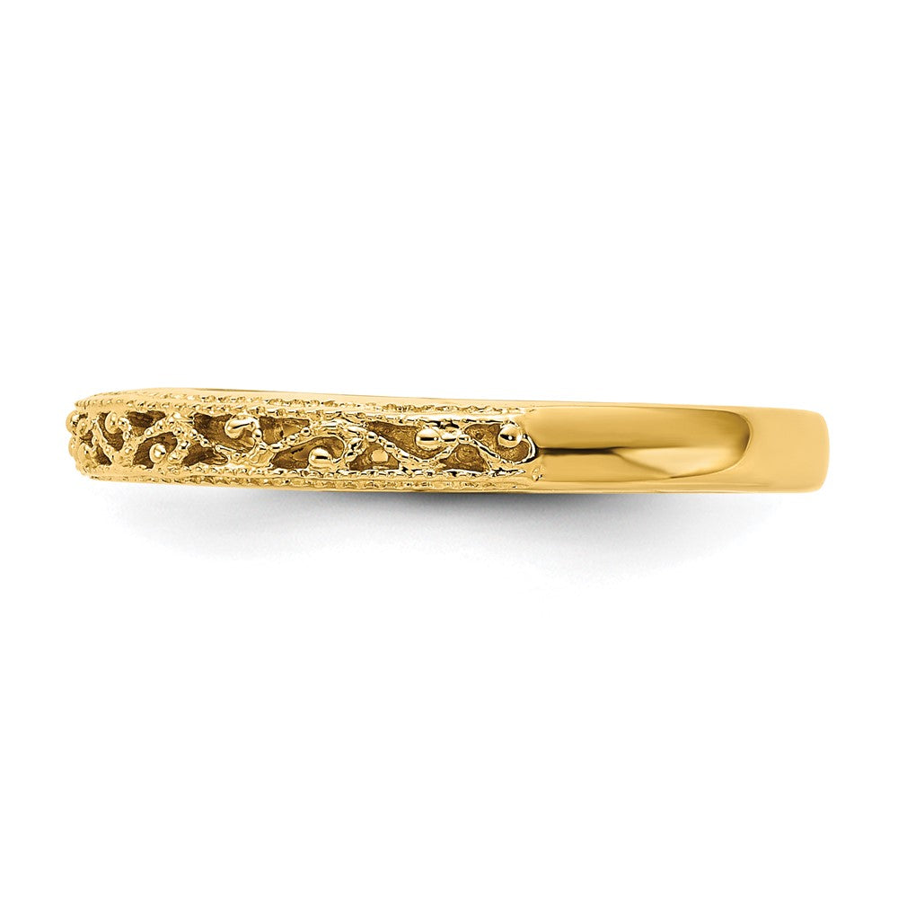 14k yellow gold filigree band x9499
