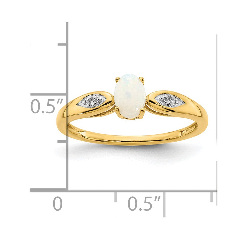 14k yellow gold opal and real diamond ring xbs607