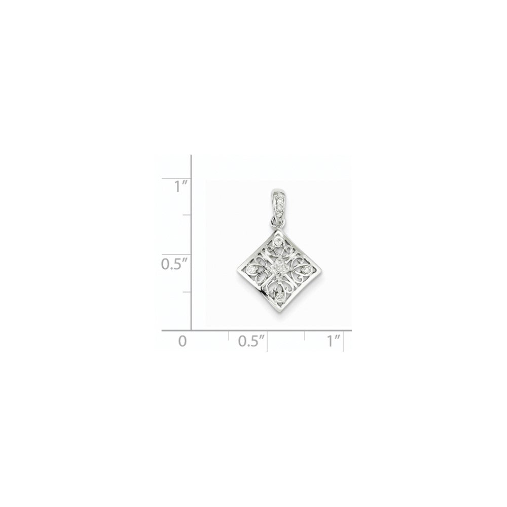 14k white gold real diamond vintage pendant xp1882aa