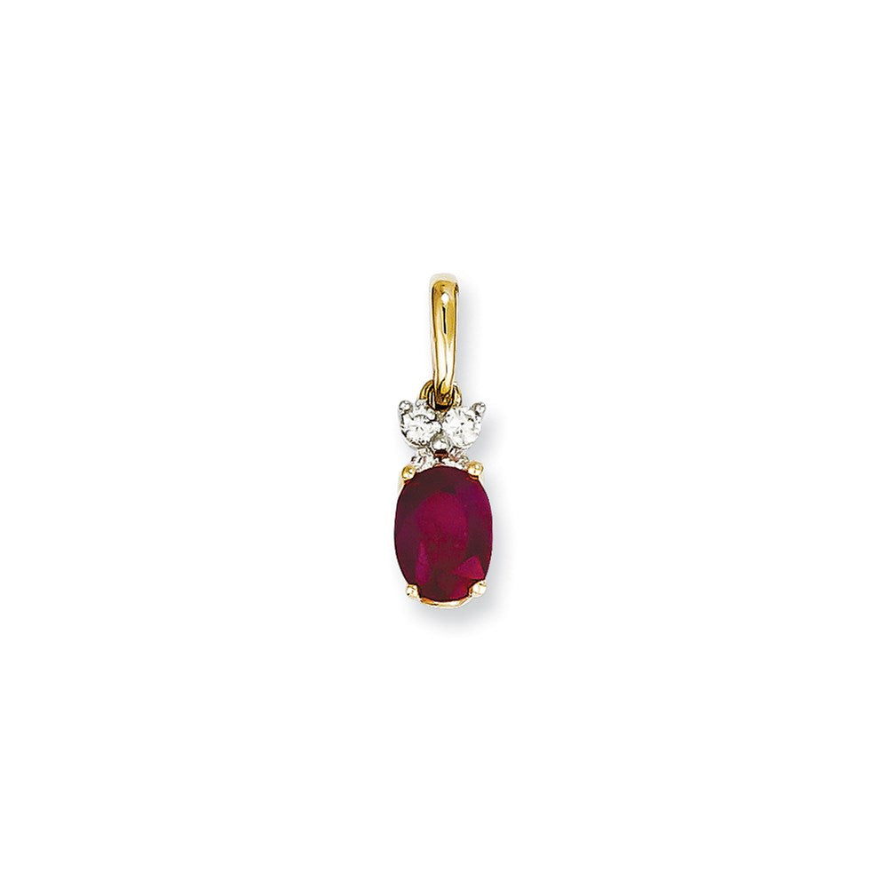 14k two tone gold real diamond ruby pendant xp4028r aa