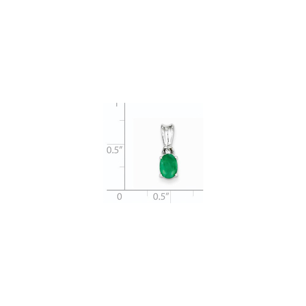 14k white gold real diamond emerald pendant xp4069e aa