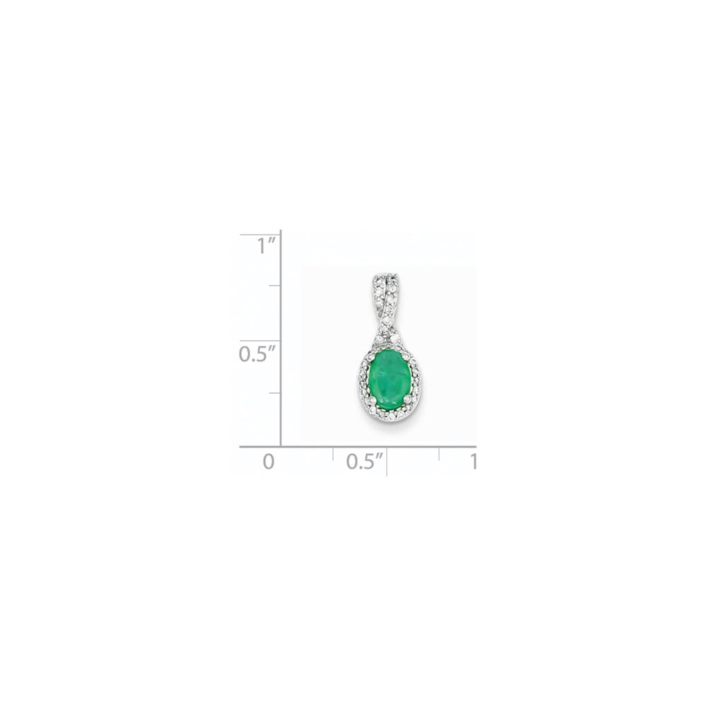14k white gold real diamond emerald pendant xp4077e aa