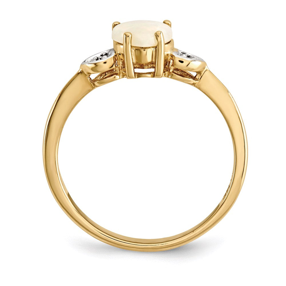 14k yellow gold opal and real diamond ring y13257op a