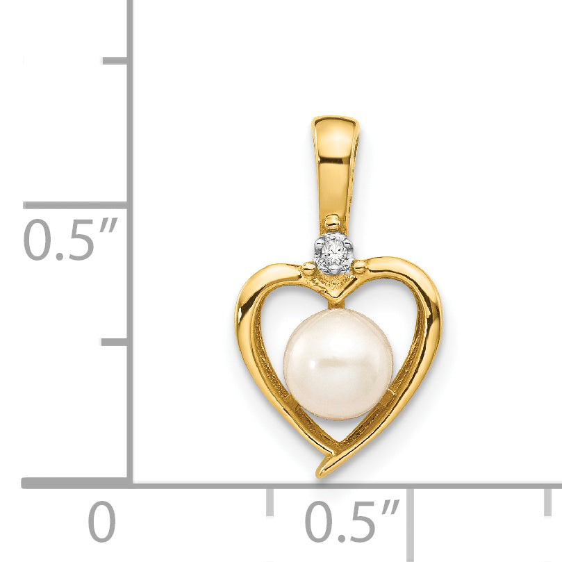14K Diamond and FW Cultured Pearl Pendant