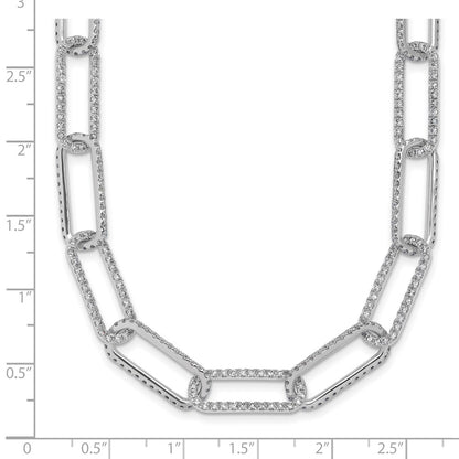 True Origin 14K White Gold 8 5/8 carat Lab Grown Diamond VS+ F+ 18 in Complete Link Necklace
