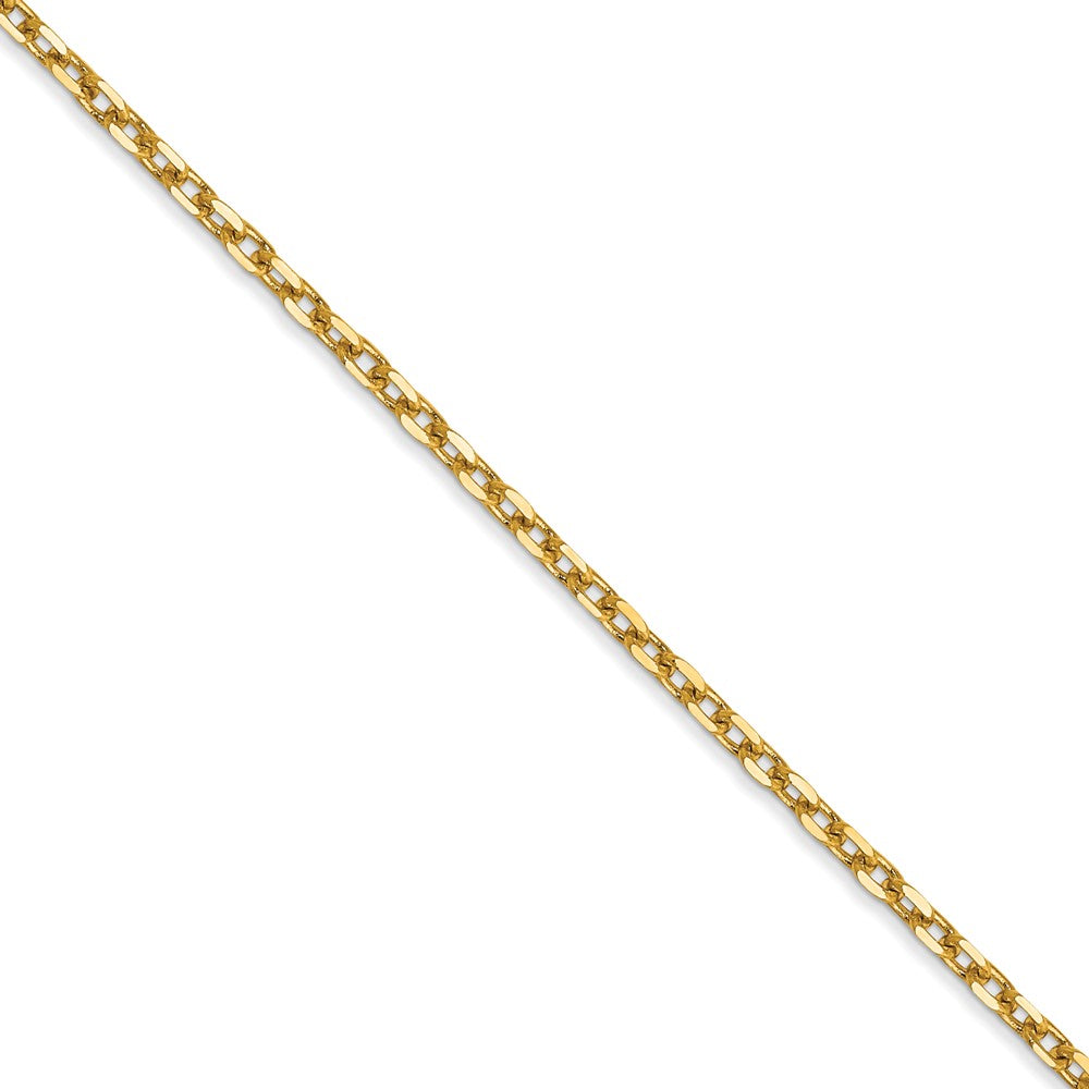 14K Yellow Gold 1.8mm D/C Round Open Link Cable Chain (100 Inch Spool)