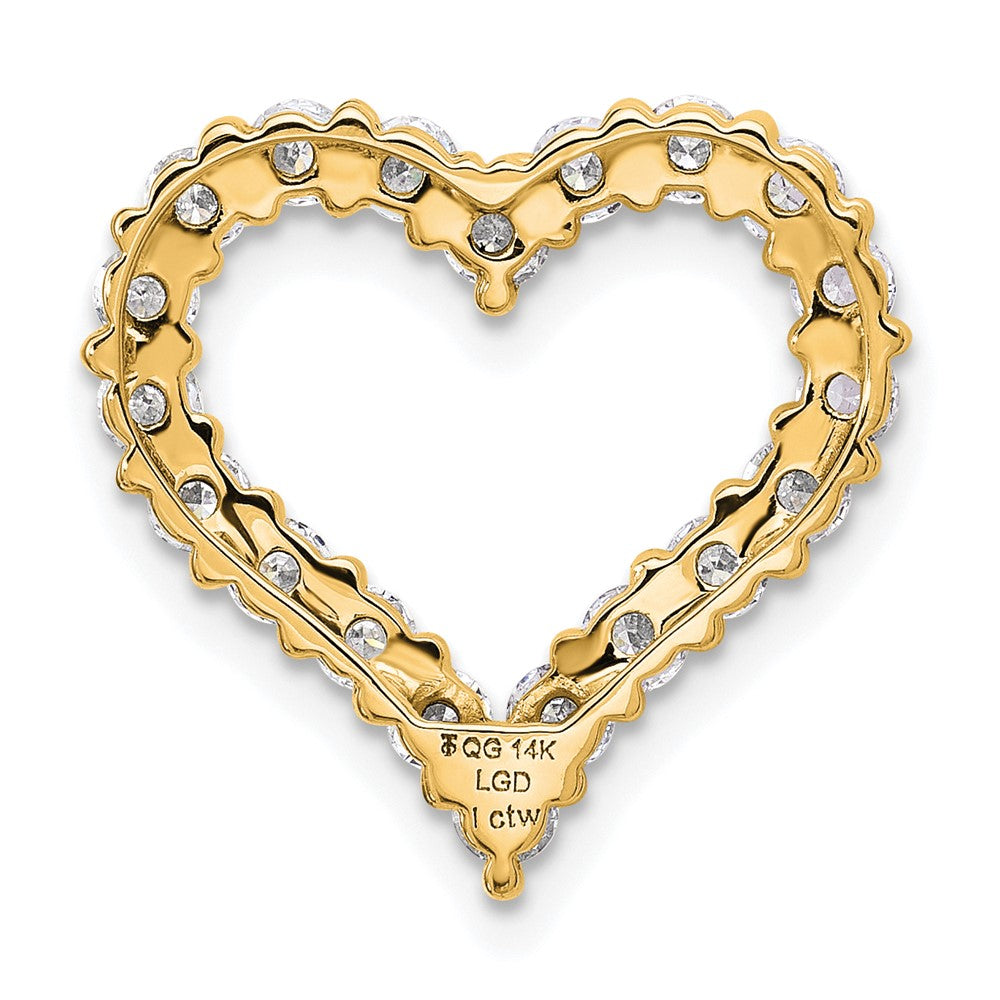 14K Yellow Gold Certified Lab Grown Diamond VS DEF Heart Pendant
