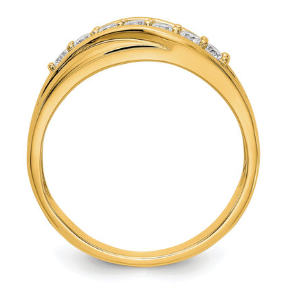 14K Yellow Gold Diamond Men's Wedding Band Ring (SI1-SI2)
