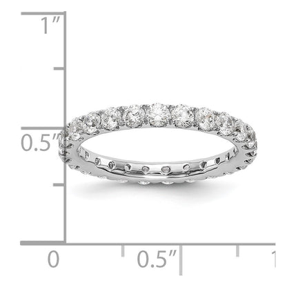 18k White Gold *Size 5.25*1 1/2CT U Shared Prong Diamond Eternity Wedding Band Ring - Diamonds: A