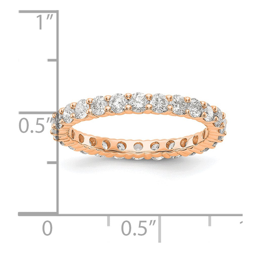 14K Rose Gold 1.5CT Shared Prong Diamond Eternity Wedding Band Ring