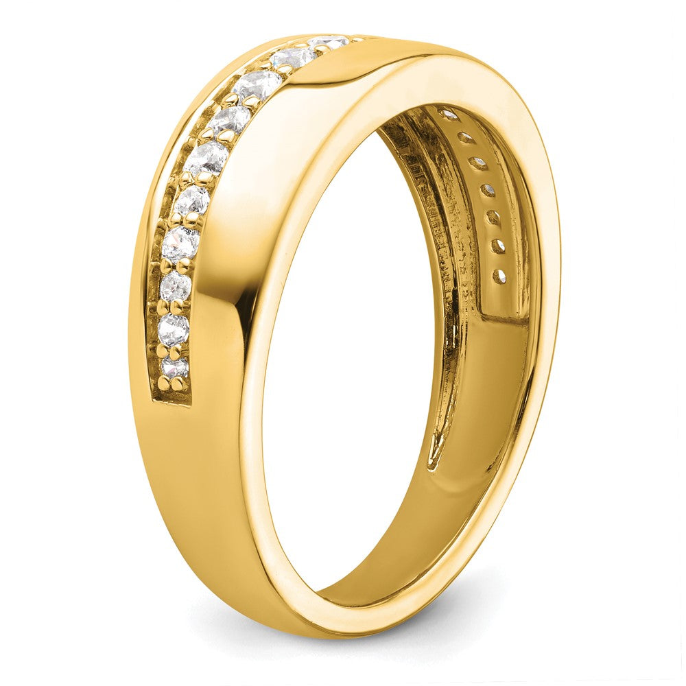 True Origin 14K Yellow Gold Men's 3/8 carat Lab Grown Diamond VS+ F+ Complete Wedding Band Ring